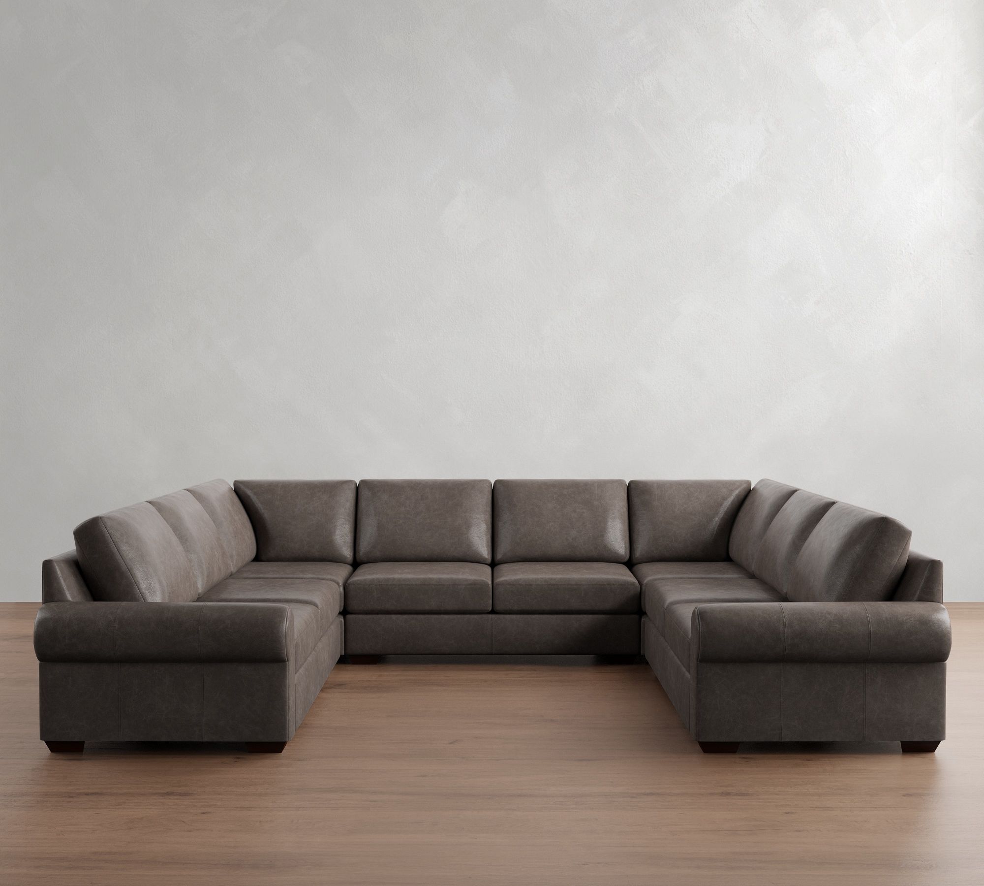 Big Sur Roll Arm Leather U-Shaped Sectional (147"&ndash;179") - thumbnail 4