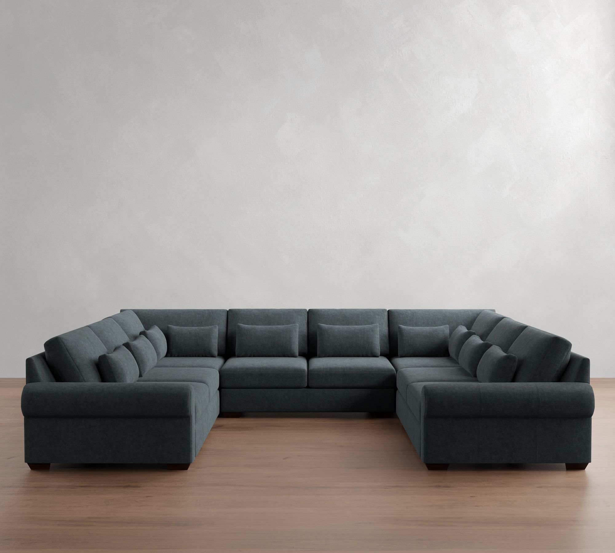 Big Sur Roll Arm Deep Seat Leather U-Shaped Sectional (159"&ndash;191") - thumbnail 10