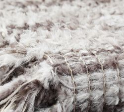 Faux Fur Woven Fringe Throw