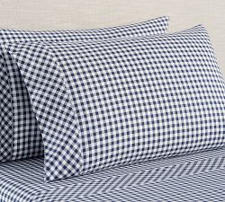 Gingham Check Organic Percale Pillowcases - Set of 2