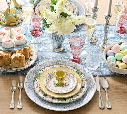 Botanical Bunny Stoneware Salad Plates - Mixed Set of 4