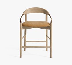 Open Box: Laguna Leather Metal Counter Stool (24") - Keystone Sandstone, Seadrift, Bronze