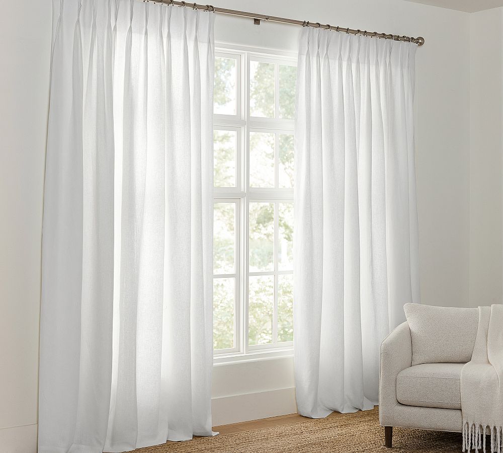 Belgian Flax Linen Triple Pinch Pleat Curtain by Pottery Barn