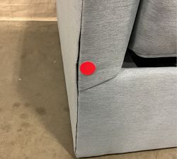 Open Box: Luna Upholstered Twin Sleeper Sofa, Polyester Wrapped Cushions - Performance Brushed Heathered Weave Chambray