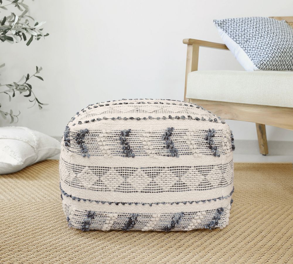 Diamond Wool Tufted Square Pouf by Pottery Barn