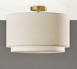 Hillford Double Layer Drum Shade Flush Mount (13.5")