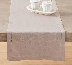 Open Box: Belgian Linen Table Runner, 16" W X 126" L - Smoky Quartz