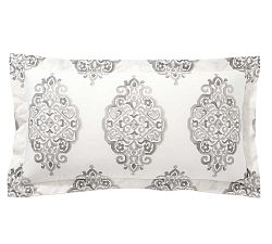 Open Box: Asher Medallion Percale Sham, King, Set of 2 - Gray