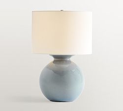 Open Box: McCoy Ceramic Globe Table Lamp, Large (24") - Blue