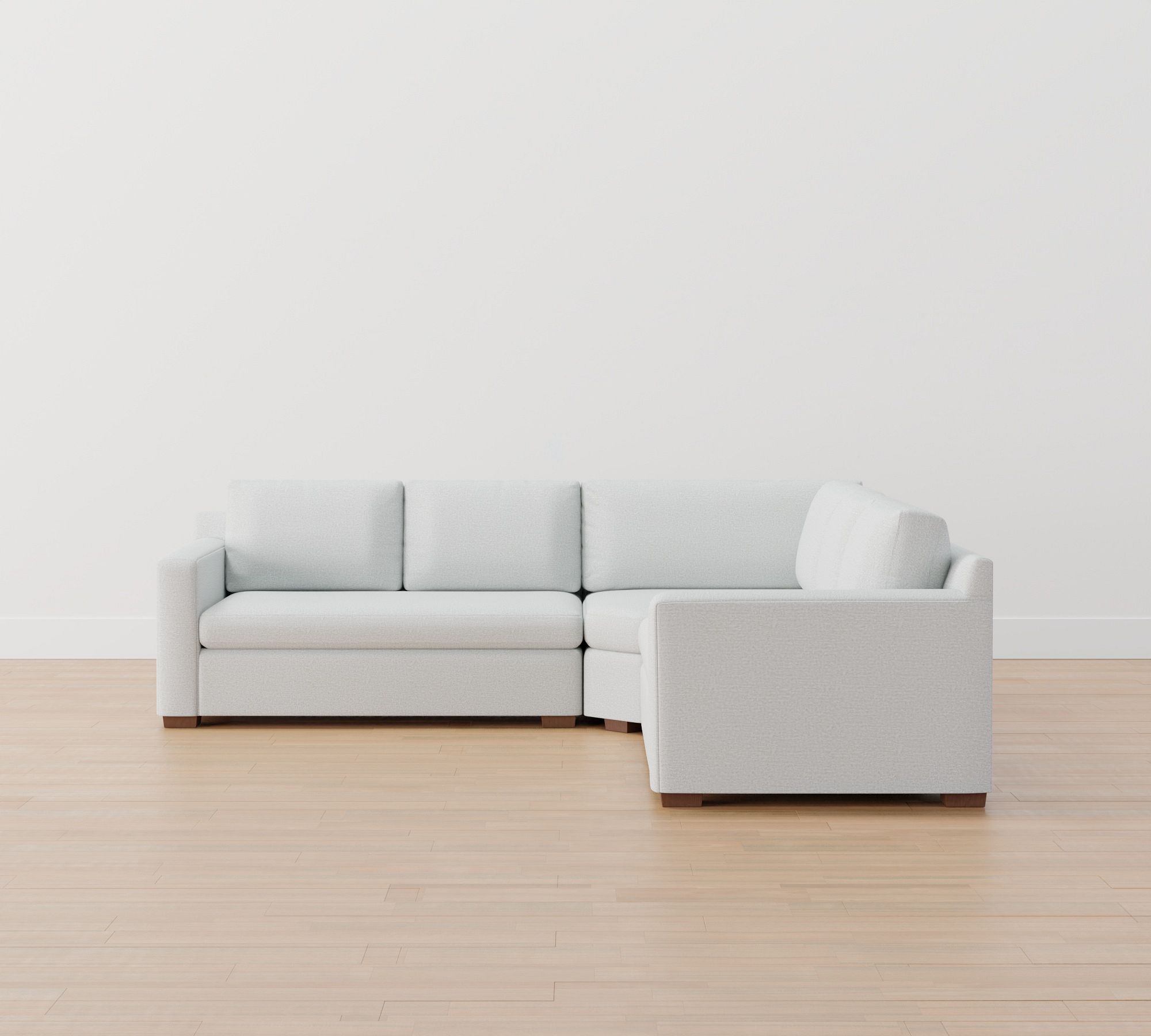 Shasta Square Arm 3-Piece L-Shaped Wedge Sectional (105"&ndash;110")