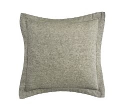 Open Box: Belgian Flax Linen Sham, Euro, Set of 3 - Dark Green