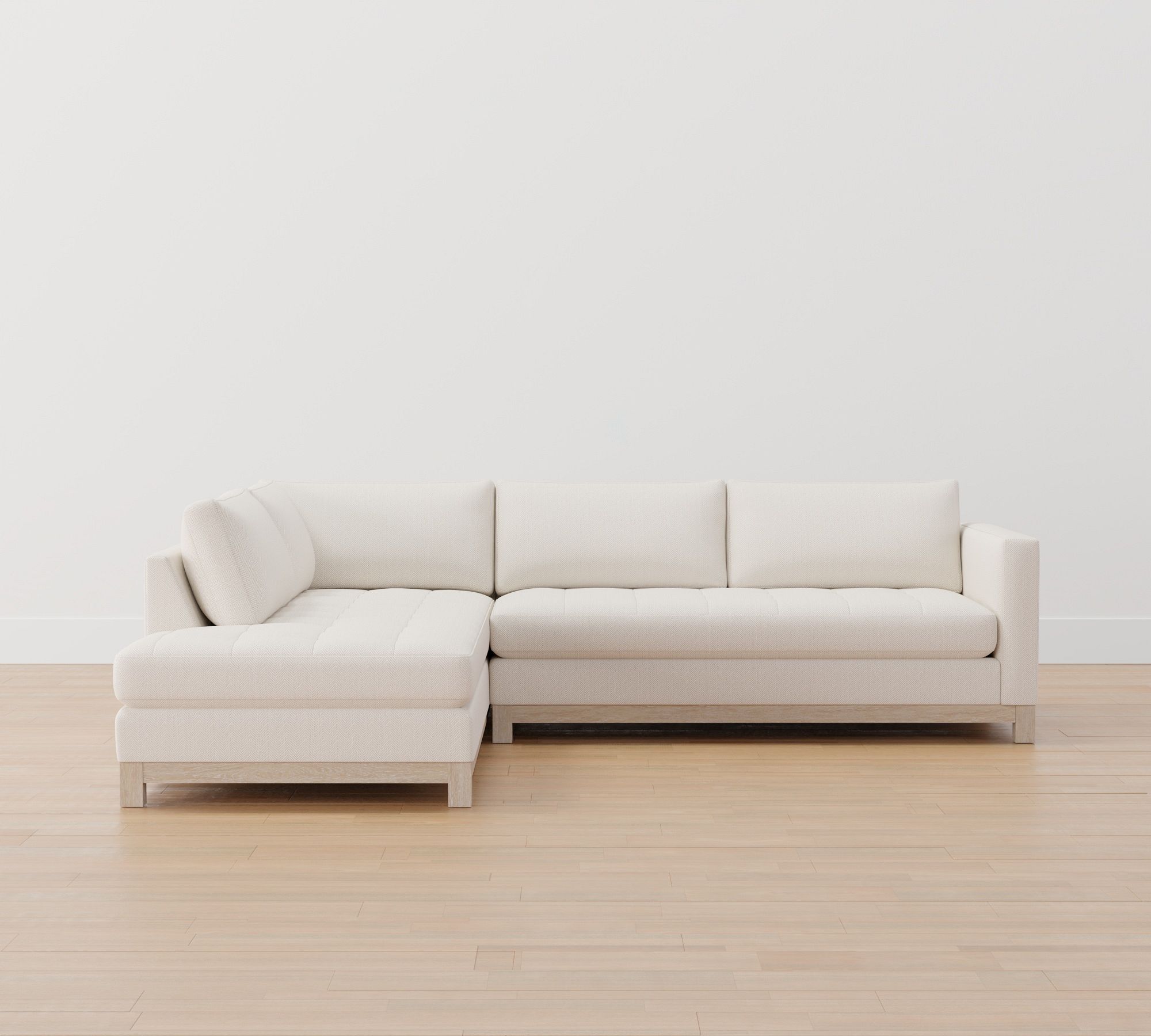 Jake Tufted Seadrift Wood Base Return Bumper Sectional (110") - thumbnail 4