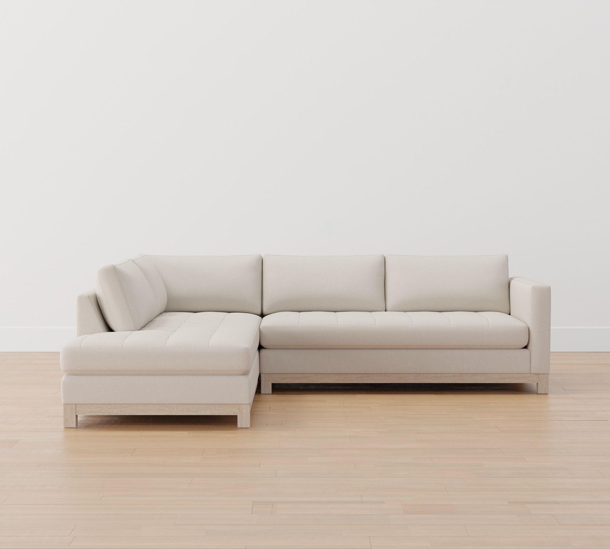 Jake Tufted Seadrift Wood Base Return Bumper Sectional (110") - thumbnail 10
