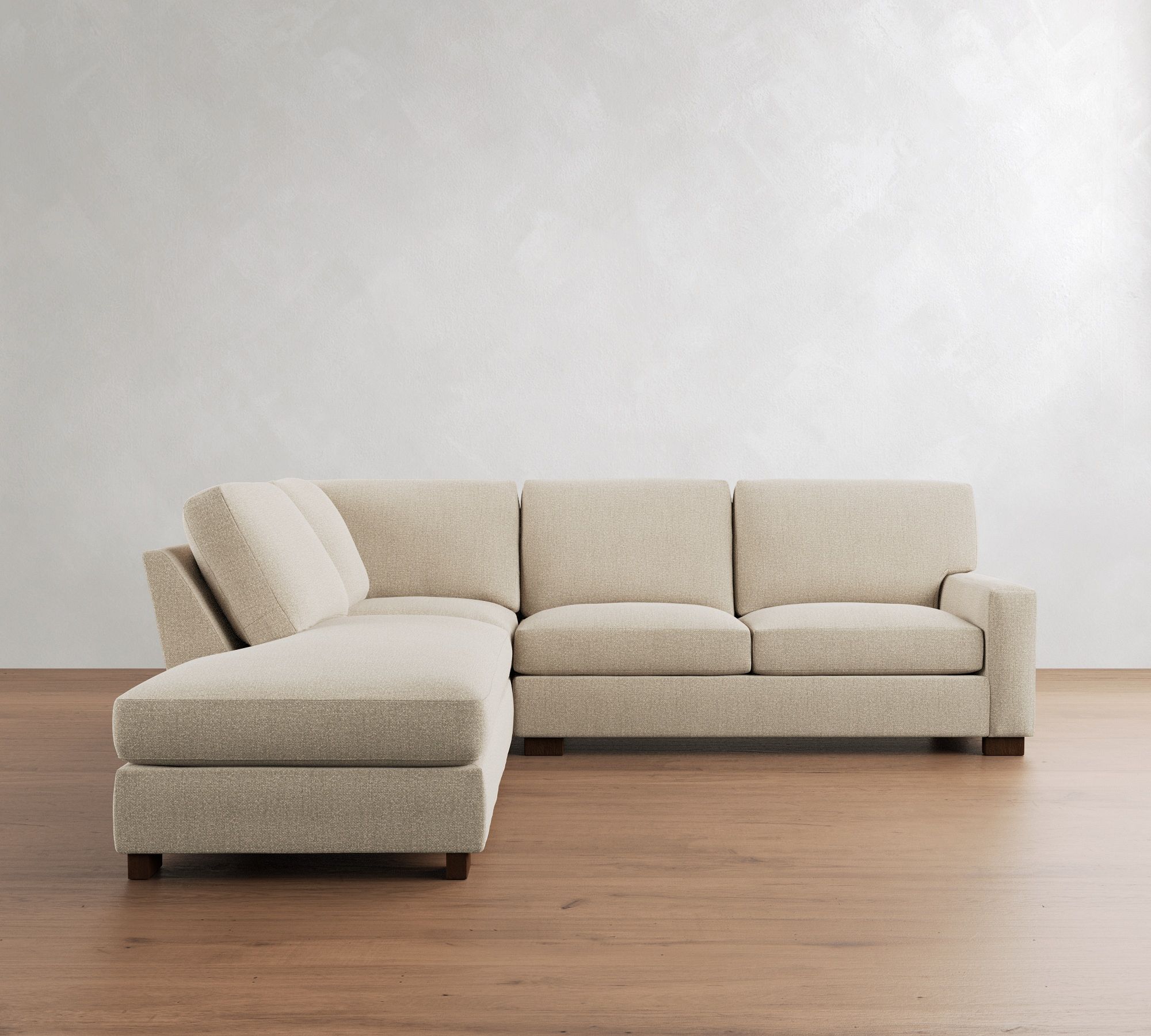 Turner Square Arm 3-Piece Bumper Sectional (106"&ndash;110")