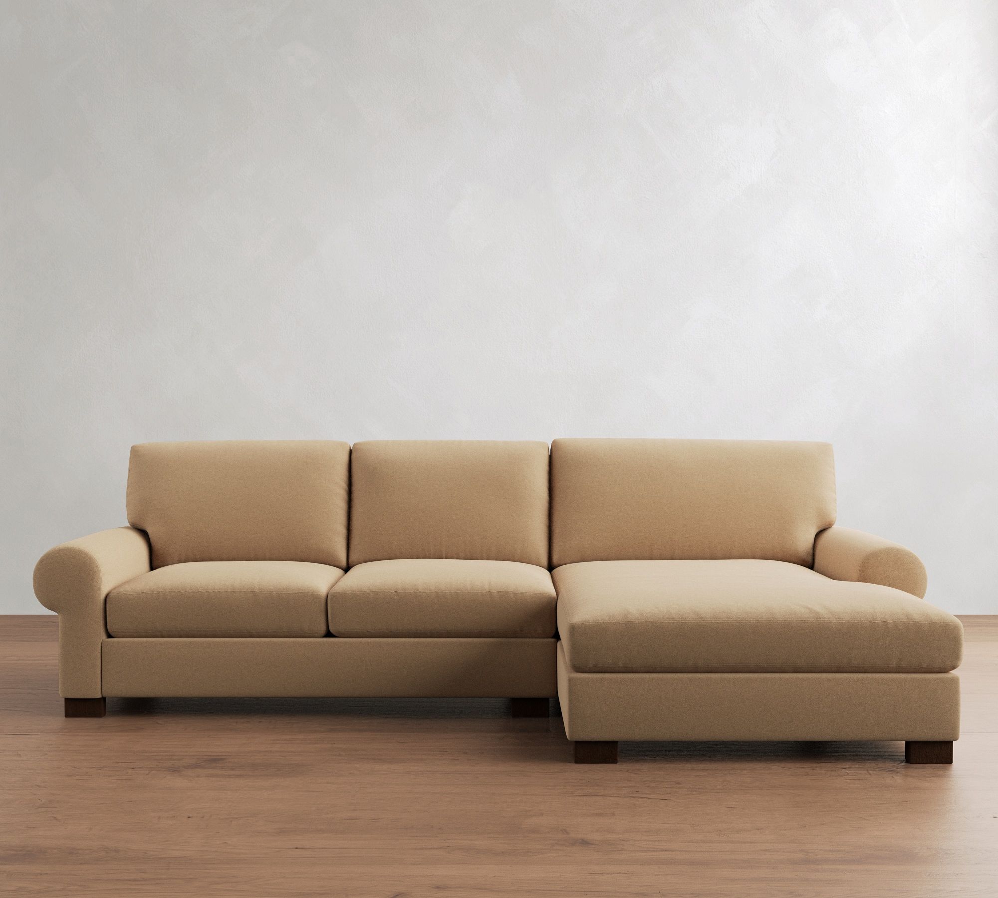 Turner Roll Arm Chaise Sectional (107"&ndash;132")