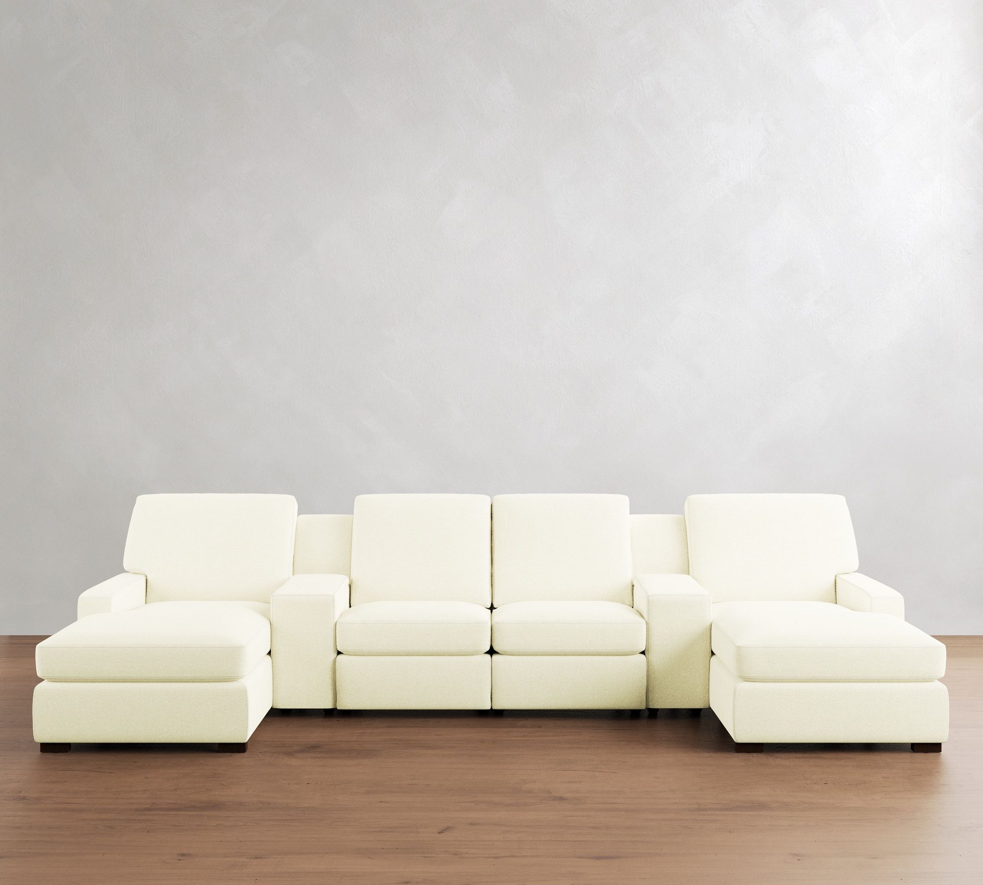 Turner Square Arm Power Reclining Double Chaise Sectional (135"&ndash;160") - thumbnail 3