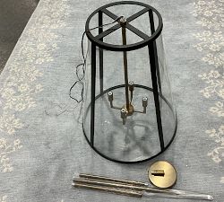Open Box: Manor Glass Tapered Indoor/Outdoor Pendant (18") - Bronze/Tumbled Brass