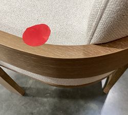 Open Box: Modern Farmhouse Upholstered Dining Armchair - Performance Boucle Oatmeal, Fog
