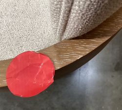 Open Box: Modern Farmhouse Upholstered Dining Armchair - Performance Boucle Oatmeal, Fog