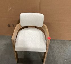 Open Box: Modern Farmhouse Upholstered Dining Armchair - Performance Boucle Oatmeal, Fog