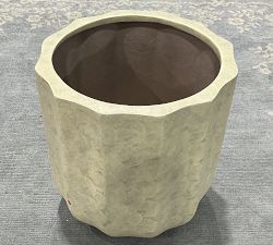 Open Box: Modern Rustic Fluted Outdoor Planter, X-Large (20"D x 20"H) - White