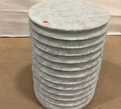 Open Box: Naples Terracotta Round Outdoor Accent Table (13") - Gray