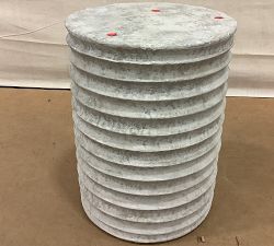 Open Box: Naples Terracotta Round Outdoor Accent Table (13") - Gray