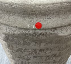 Open Box: Naples Terracotta Round Outdoor Accent Table (13") - Gray
