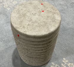 Open Box: Naples Terracotta Round Outdoor Accent Table (13") - Gray