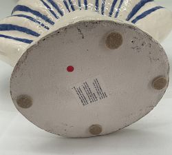 Open Box: Printed Striped Shell Vase - Blue/White