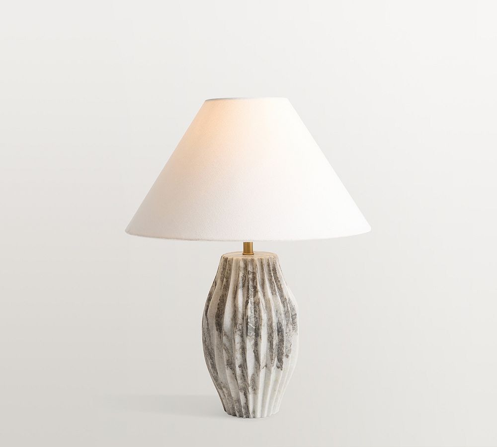 Marlo Stone Ribbed Table Lamp (19") by Pottery Barn