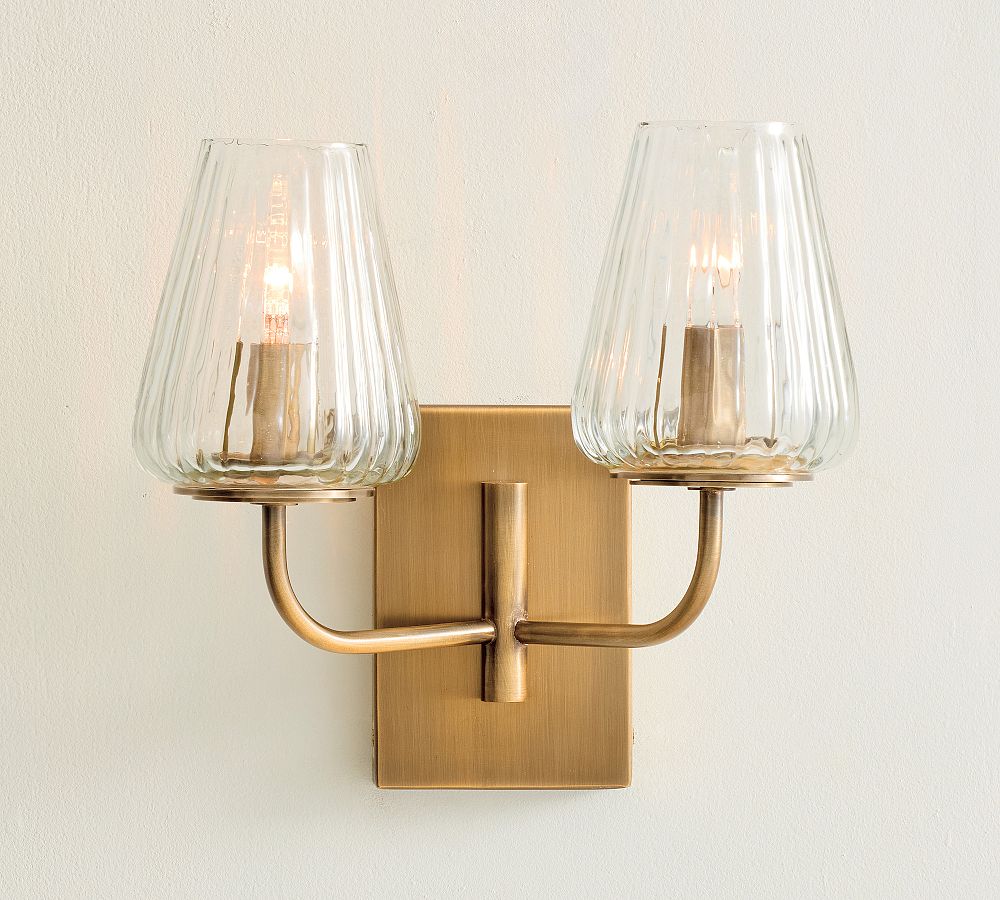 Sylvie Glass Double Sconce (12") by Pottery Barn