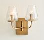 Sylvie Glass Double Sconce (12")