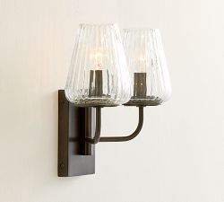 Sylvie Glass Double Sconce (12")