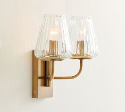 Sylvie Glass Double Sconce (12")