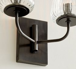 Sylvie Glass Double Sconce (12")