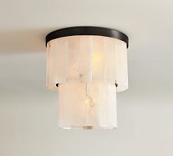 Windham Alabaster Double Tier Flush Mount (15")