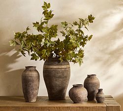 Brown Terracotta Striped Vase