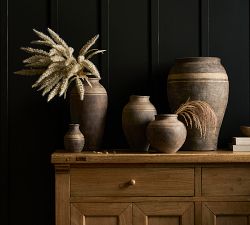 Brown Terracotta Striped Vase