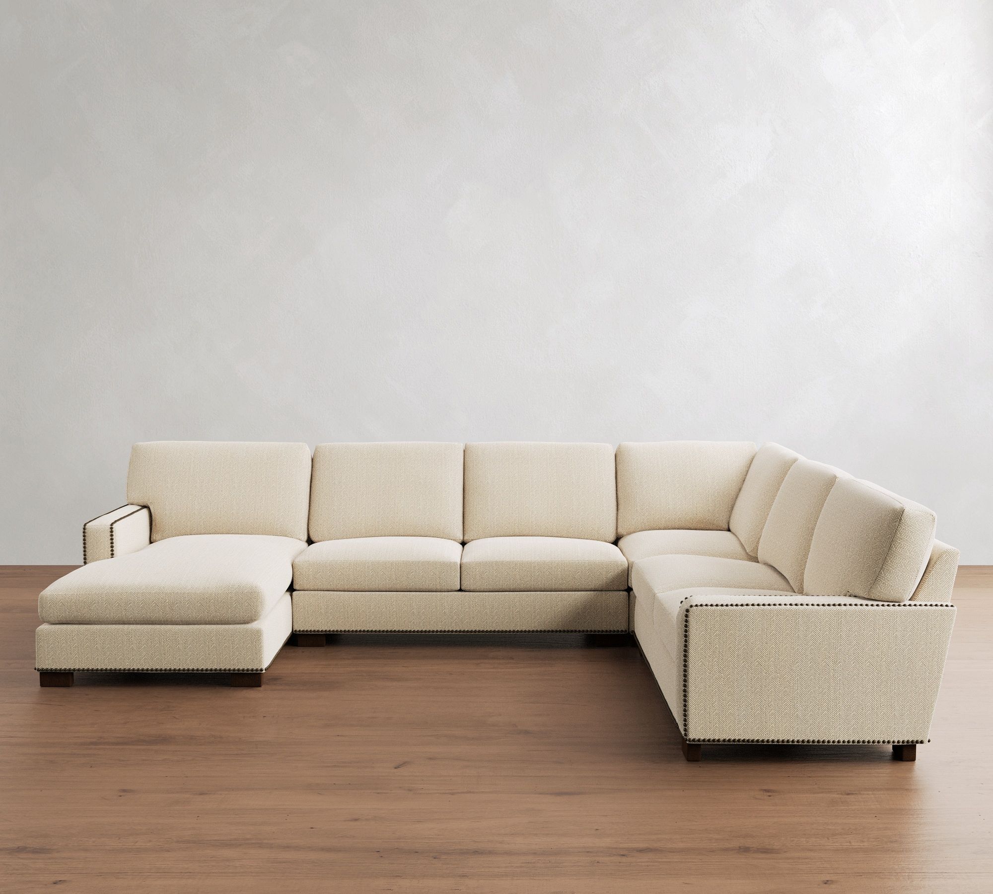 Turner Square Arm L-Shaped Chaise Sectional (140")