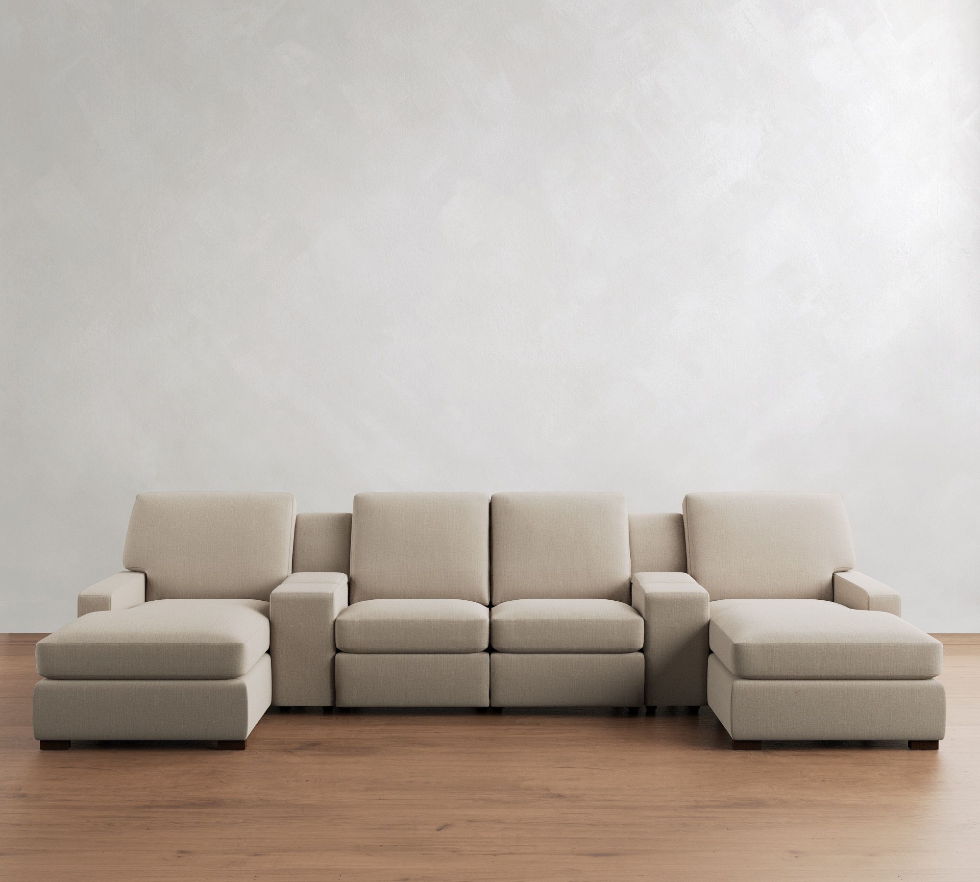 Turner Square Arm Power Reclining Double Chaise Sectional (135"&ndash;160") - thumbnail 4