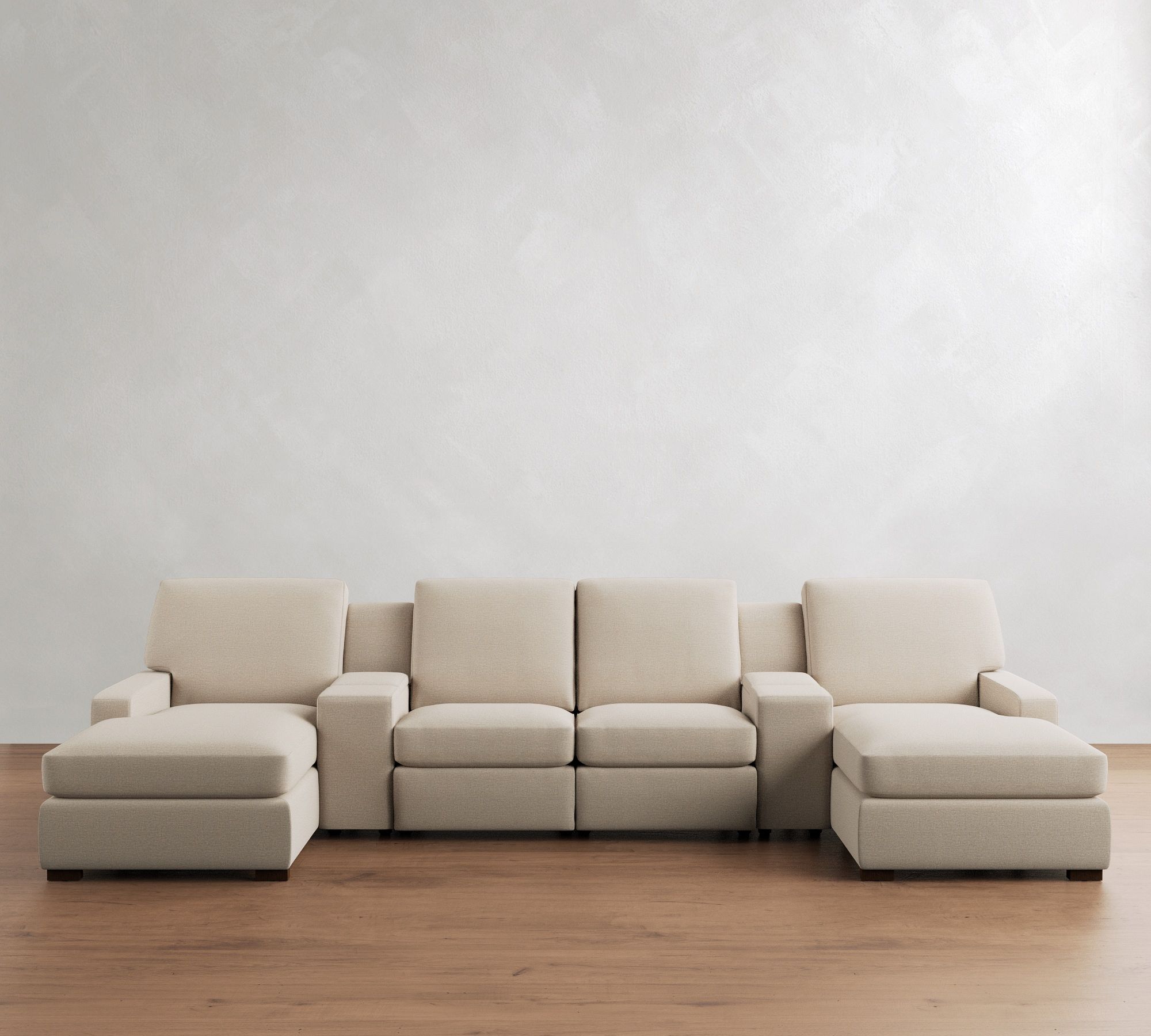 Turner Square Arm Power Reclining Double Chaise Sectional (135"&ndash;160") - thumbnail 9