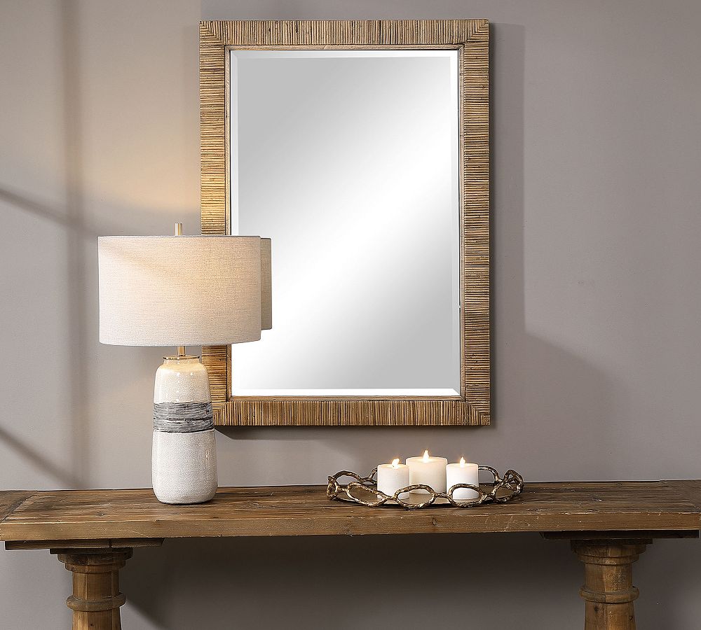 Nantucket Rattan Rectangular Wall Mirror by Pottery Barn