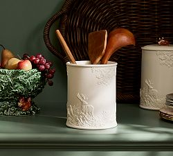 Fantastical Forest Stoneware Embossed Kitchen Crock