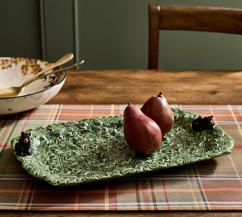Fantastical Forest Stoneware Bear Serving Platter by Pottery Barn