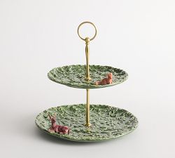 Fantastical Forest Stoneware Tiered Stand
