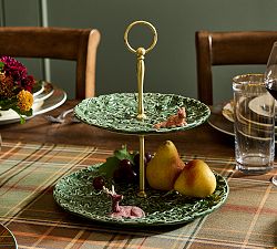Fantastical Forest Stoneware Tiered Stand