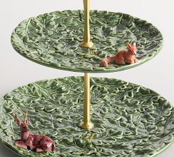 Fantastical Forest Stoneware Tiered Stand