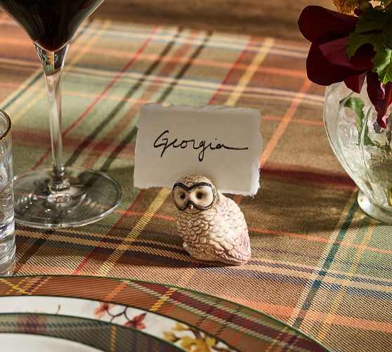 Fantastical Forest Stoneware Owl Place Card Holders - Mixed Set of 4