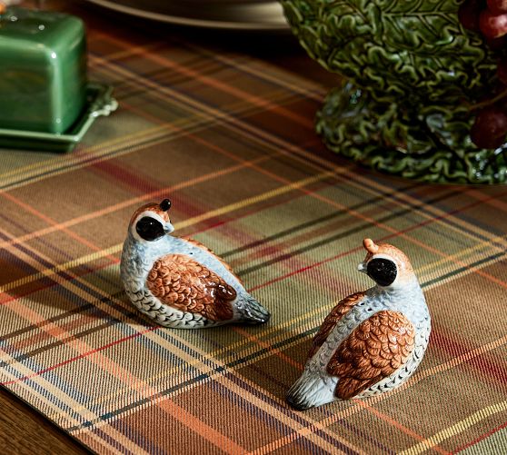 Fantastical Forest Stoneware Quail Salt & Pepper Shakers - Set of 2